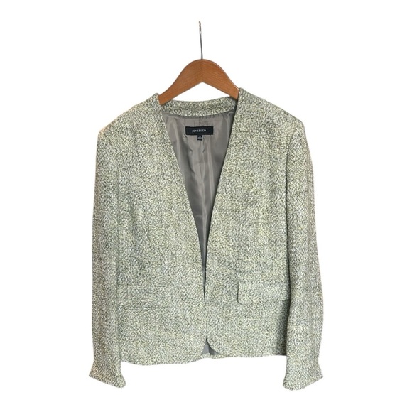 Jones & Co Green Cotton Blend Open Blazer w/Matching Skirt Suit Women’s Size 12 - Picture 12 of 14